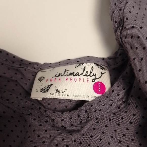 Free people grey and black trapeze slip dress lace tunic tops  size small summer - Picture 3 of 4